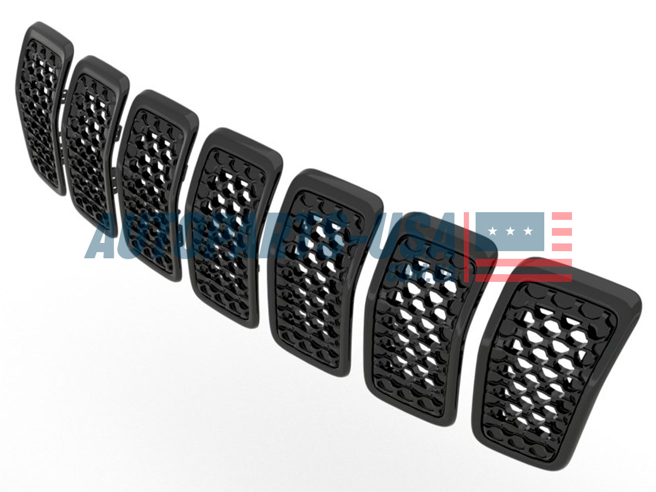 Grill черный Jeep Cherokee KL 2019-2023 рестайлинг 7шт 6AZ88DX8AB